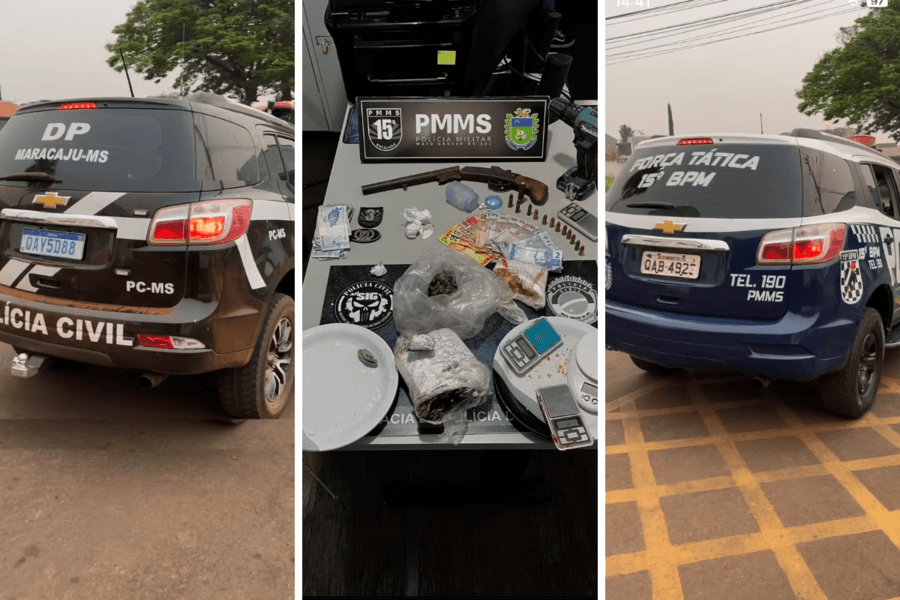 Operação da Polícia Civil e Militar prende seis pessoas em Maracaju por tráfico de drogas e posse ilegal de arma