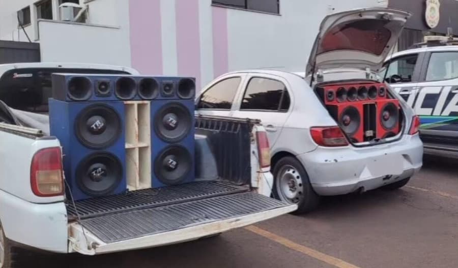 Polícia Militar de Maracaju apreende três veículos com som automotivo por perturbação de sossego