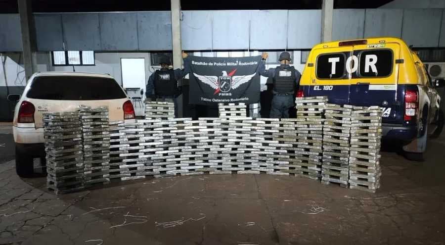 Tático Ostensivo Rodoviário apreende 571 Kg de maconha na MS-460 em Maracaju