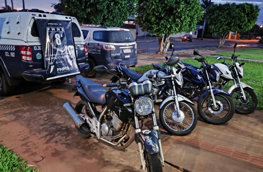 Nas últimas 24h, Polícia Militar de Sidrolândia apreendeu 7 motocicletas e condutores sem CNH
