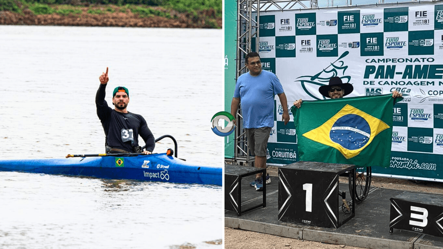Atleta Alan Nantes é campeão pan-americano de paracanoagem no Rio Paraguai