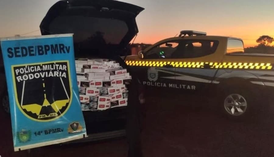 PMR apreende carga de 750 pacotes cigarro entre Sidrolândia e Maracaju