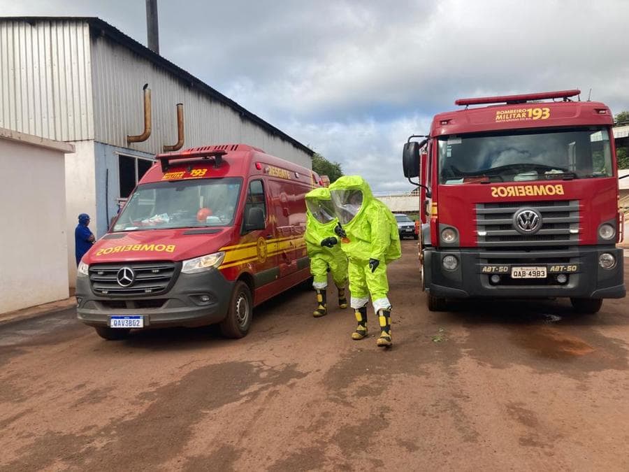 Corpo de Bombeiros Militar realiza simulado emergência em frigorífico de Sidrolândia