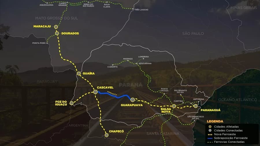 Ferrovia que vai ligar Maracaju ao porto de Paranaguá tem edital apresentado