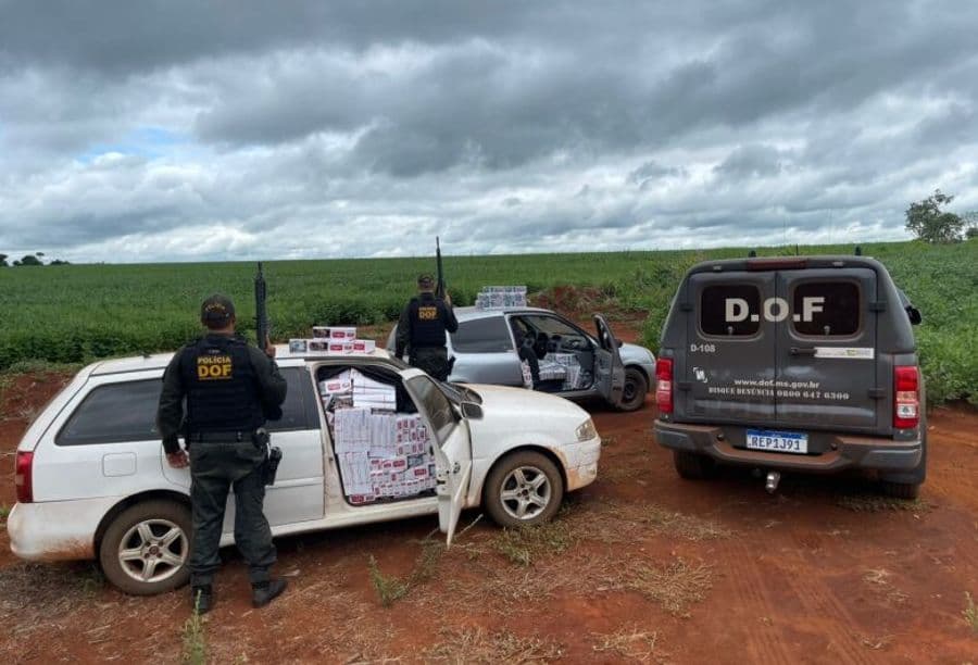 DOF apreende três veículos com 4250 pacotes de cigarros contrabandeados em Maracaju