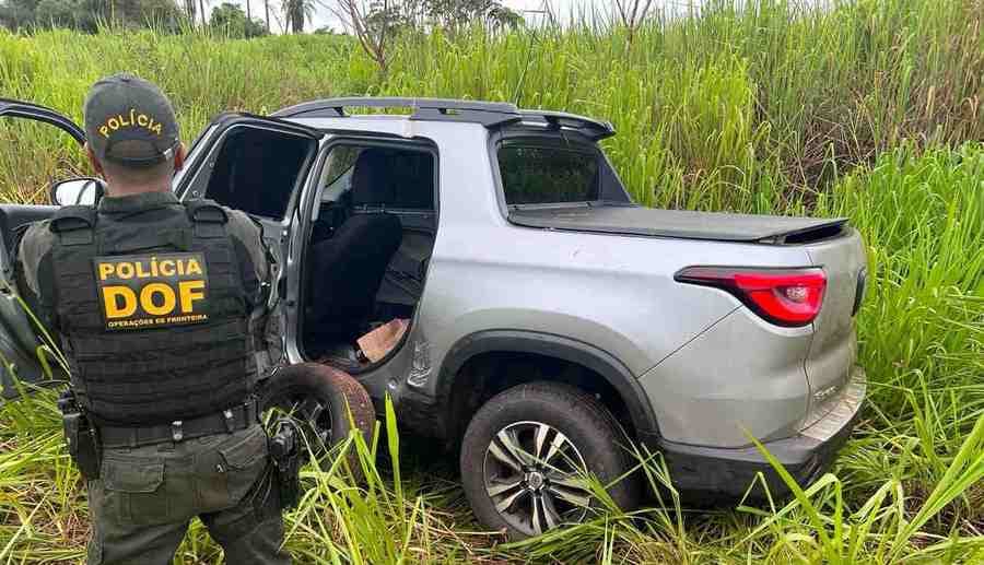 Em Maracaju, DOF recupera picape após motorista perder o controle e sair da pista