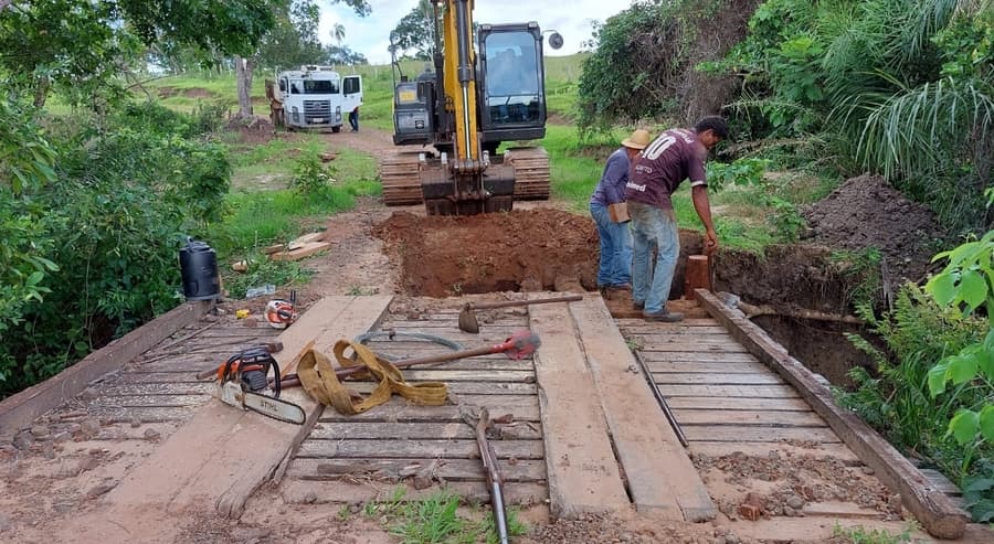 Três pontes na região do Canastrão são reconstruídas pela Prefeitura de Sidrolândia