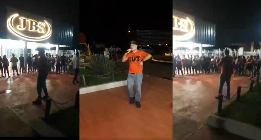 Em Sidrolândia, trabalhadores realizam manifestação e pedem melhorias na JBS