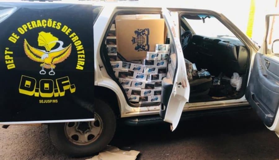 Carga com 2,5 mil pacotes de cigarros é apreendida pelo DOF na área rural de Maracaju