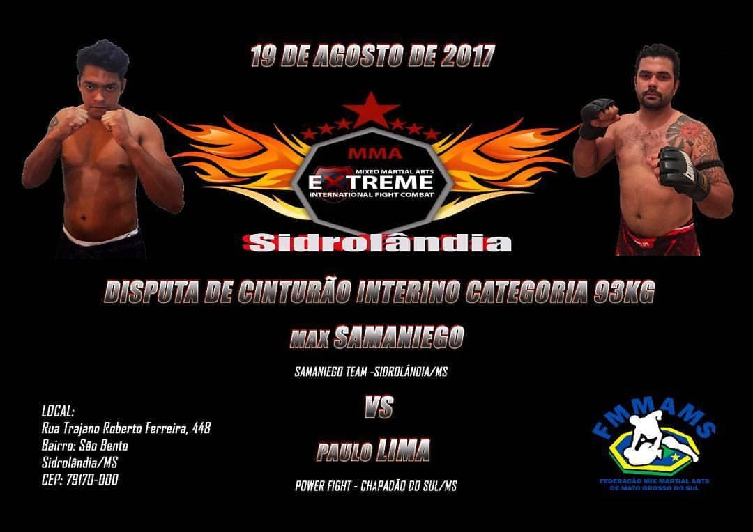 Max Samaniego é o único sidrolandense inscrito em torneio de MMA no município