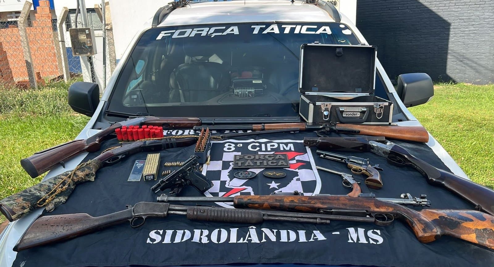 Em Sidrolândia, Força Tática apreende arsenal com nove armas e mais de 240 munições