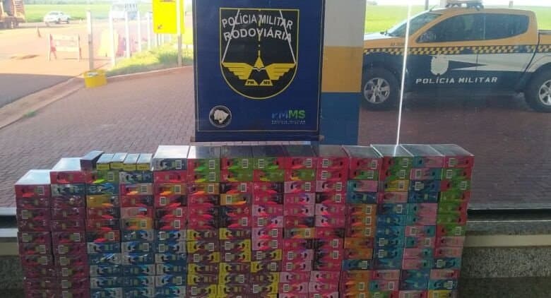 Polícia Militar Rodoviária apreende carga de refis de cigarro eletrônico em Maracaju