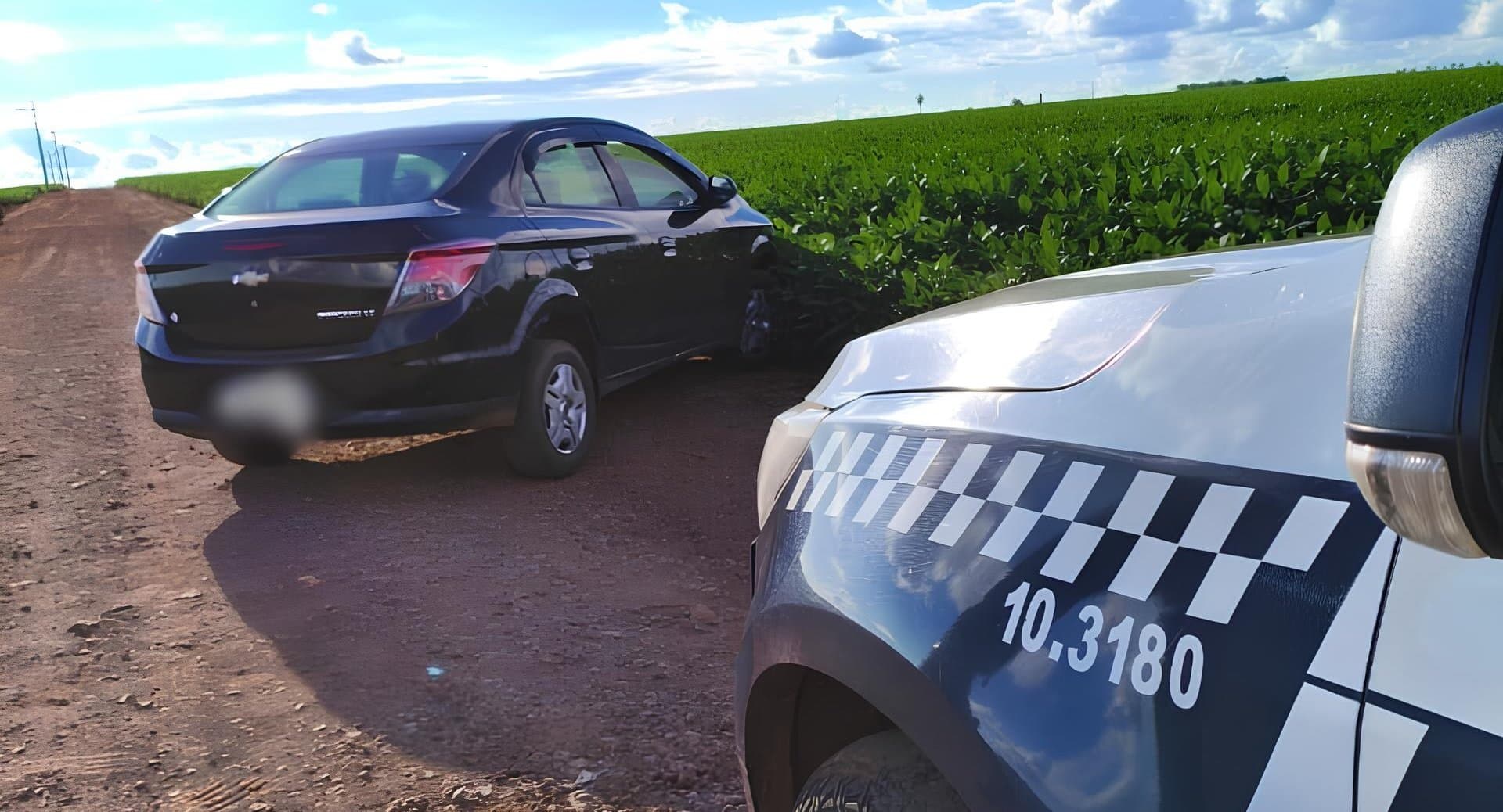 Veículo roubado por homens armados é recuperado pela Força Tática na zona rural de Sidrolândia