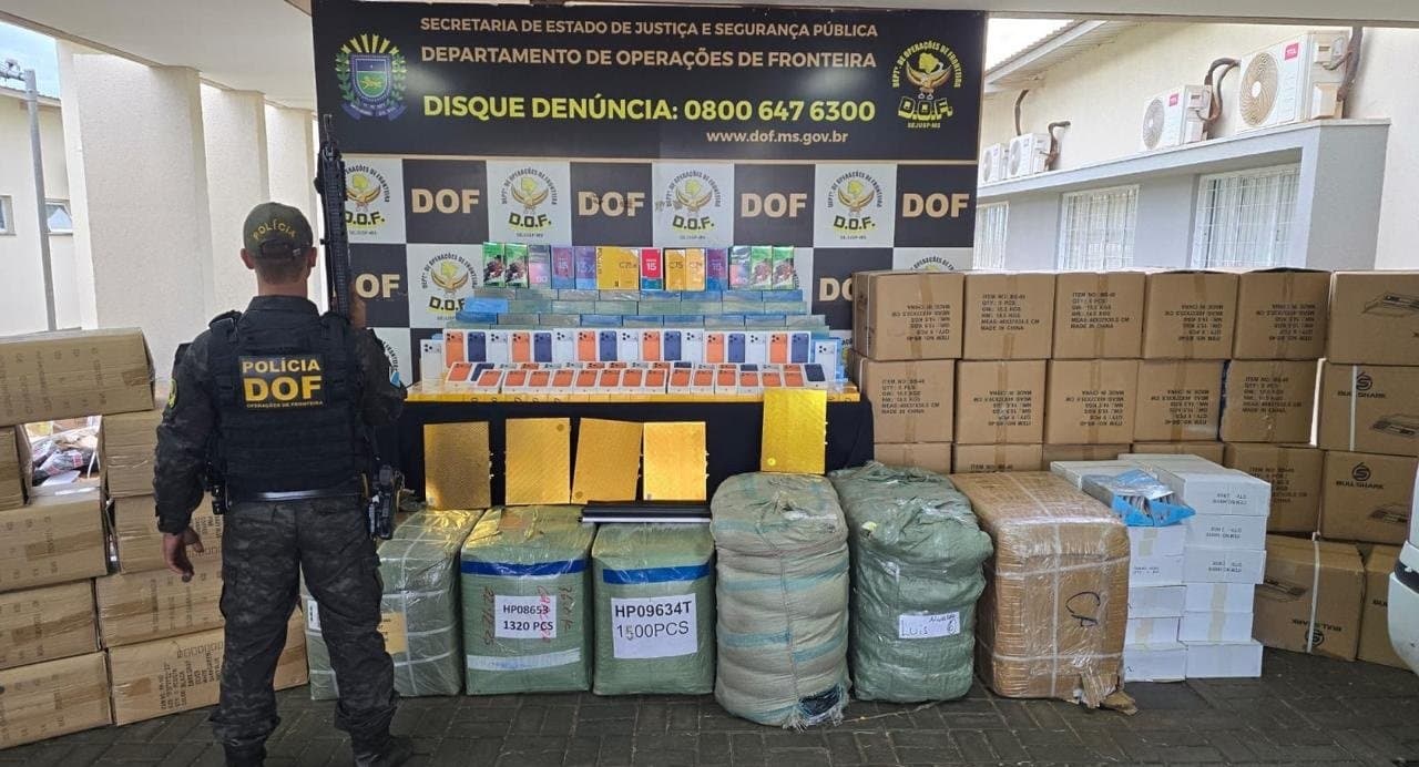 DOF apreende van com mais de R$ 800 mil em mercadorias ilegais em Maracaju