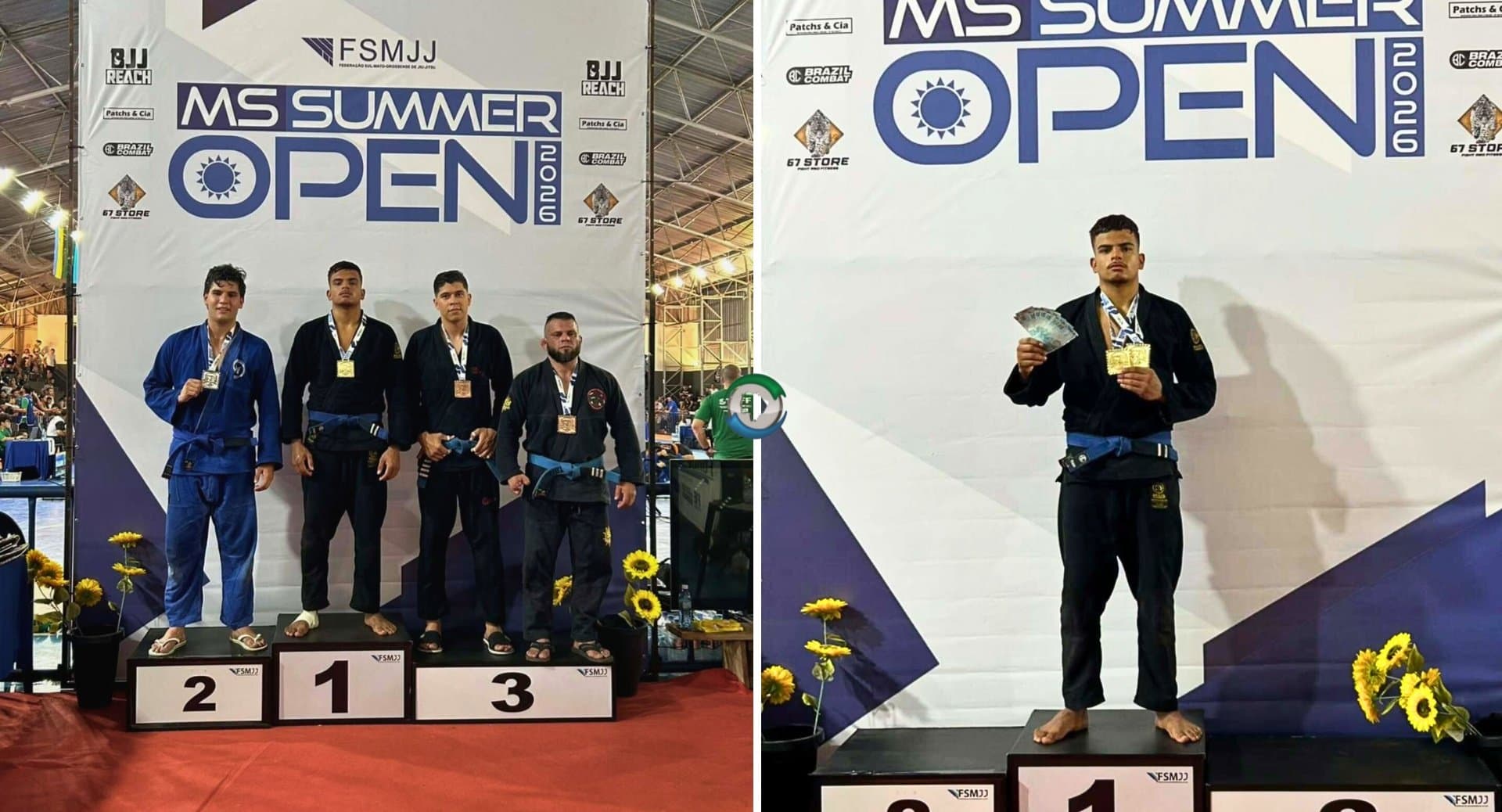Sidrolandense conquista ouro duplo em etapa estadual de jiu-jitsu e fatura R$ 1 mil em premiação