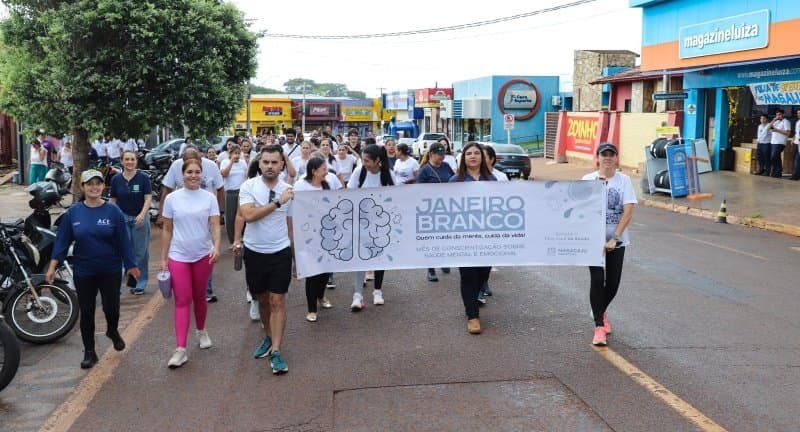 Prefeitura de Maracaju encerra Janeiro Branco com caminhada de conscientização sobre saúde mental