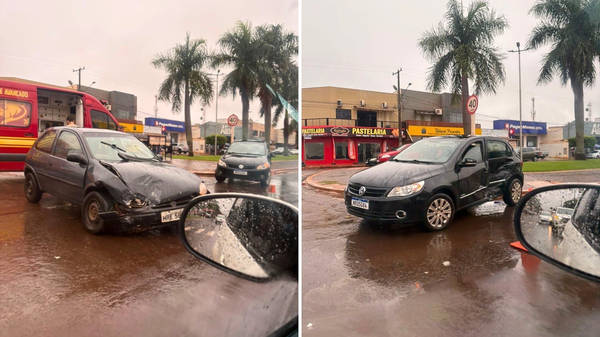 Colisão entre veículos mobiliza Corpo de Bombeiros na Avenida Dorvalino dos Santos