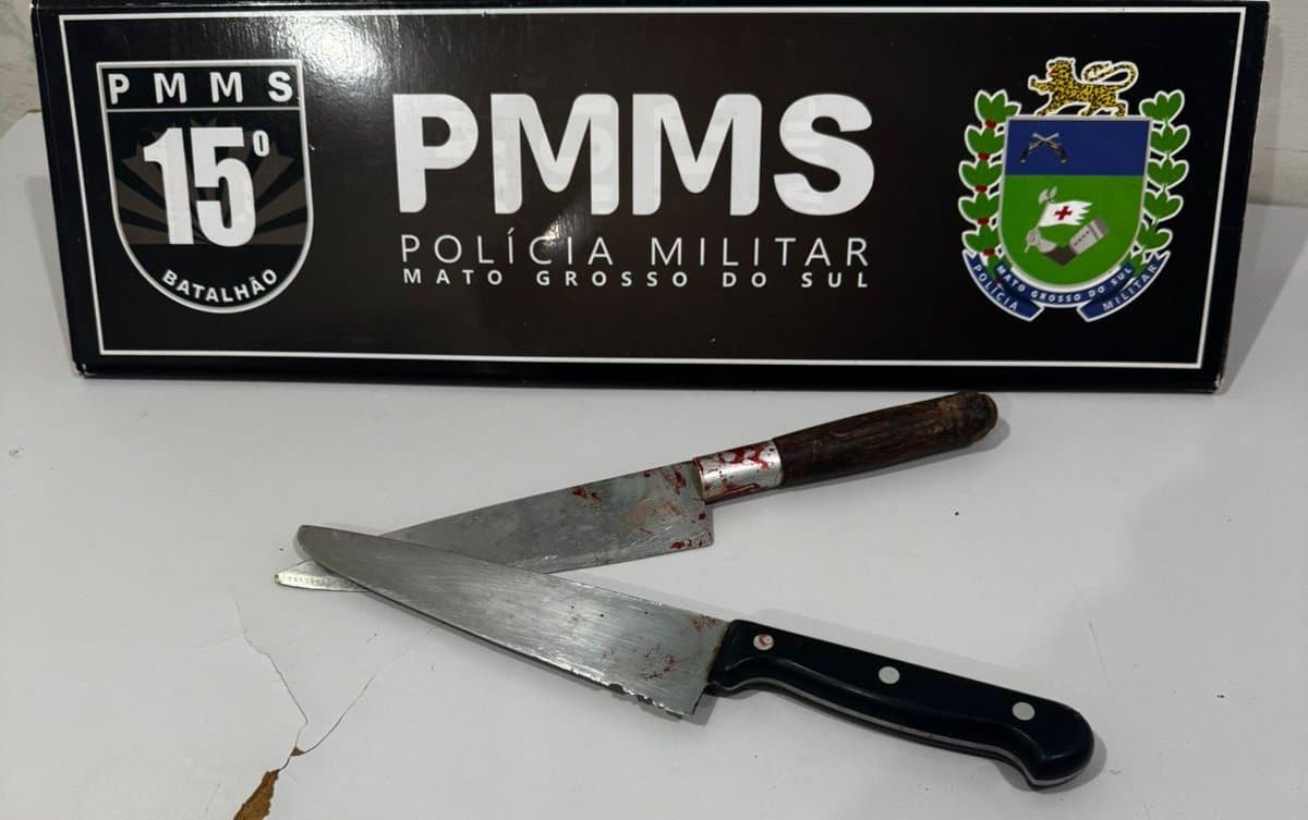 Mulher em surto esfaqueia marido e mobiliza Polícia Militar e Bombeiros em Maracaju