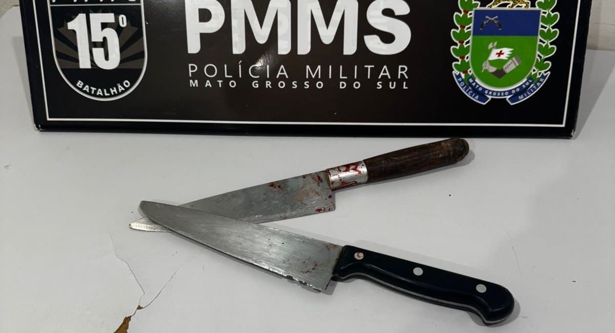 Mulher em surto esfaqueia marido e mobiliza Polícia Militar e Bombeiros em Maracaju