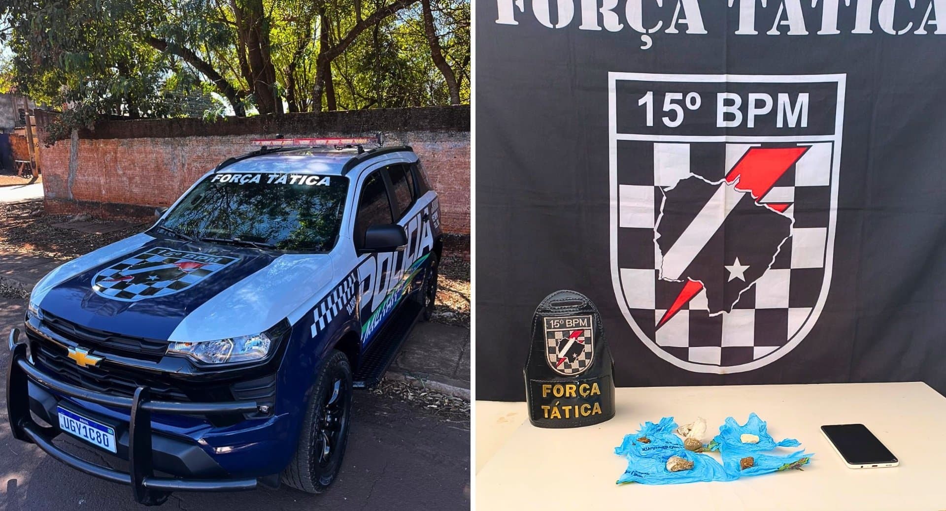 Força Tática do 15º BPM prende traficante e apreende maconha e crack em Maracaju