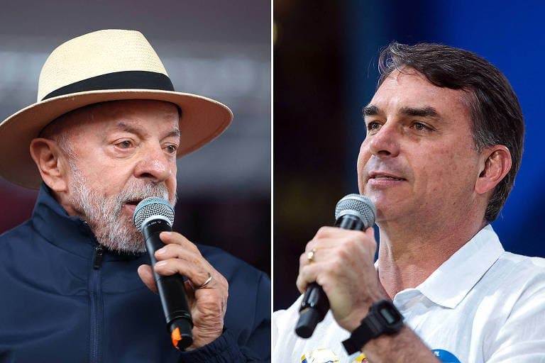 Flávio Bolsonaro aparece com 47,7% e Lula com 47,6% em cenário de 2º turno, aponta Atlas