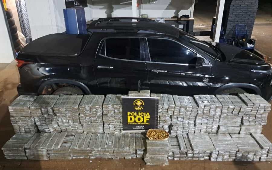 Munições de fuzil e 1 tonelada de maconha são apreendidas pelo DOF em Maracaju