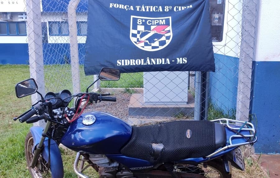 Em menos de 24 horas, Força Tática da PM recupera moto furtada em Sidrolândia