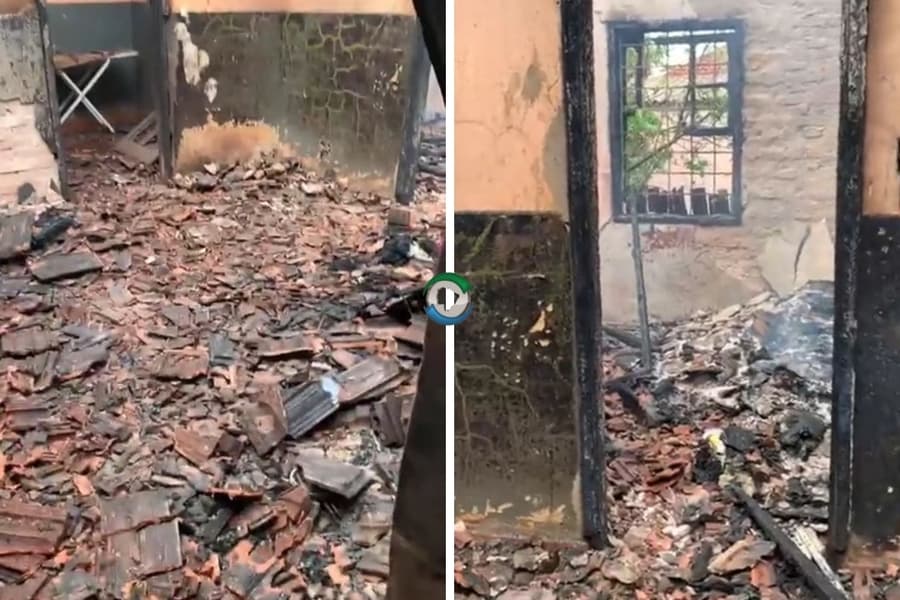 Mãe solteira de três filhos pede ajuda para reconstruir casa após incêndio