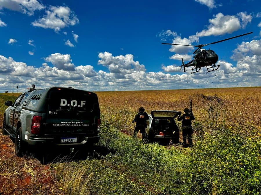 Em ação integrada com helicóptero, veículos são recuperados pelo DOF na MS-162