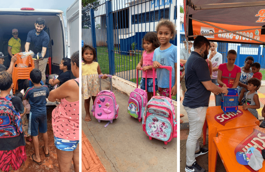 Will Ximenes e amigos atendem mais de 200 crianças com doação de material escolar
