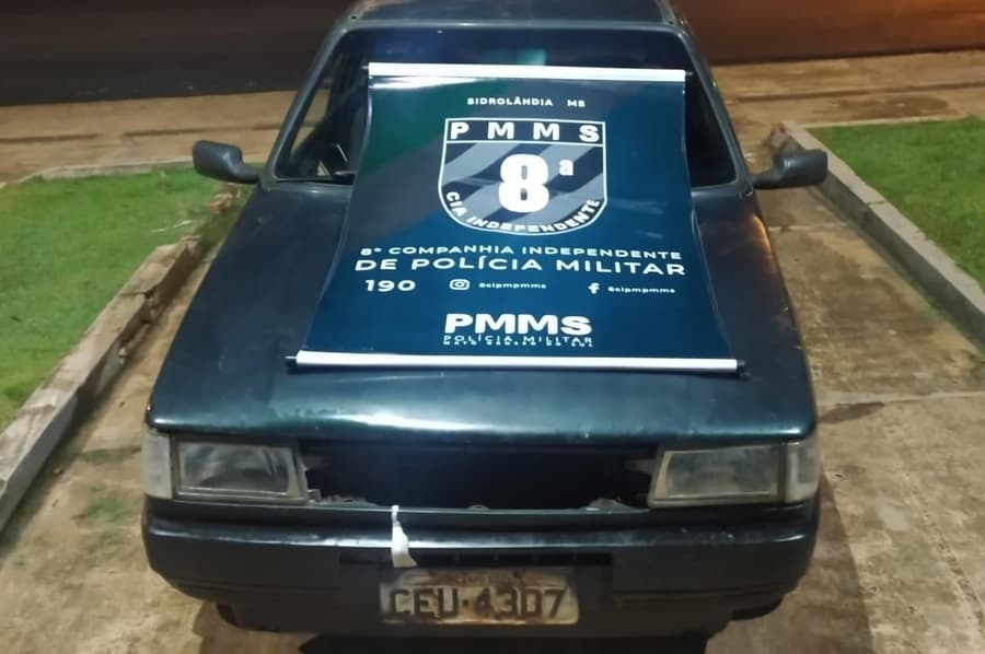 Polícia Militar de Sidrolândia recupera carro furtado e casal é detido por receptação