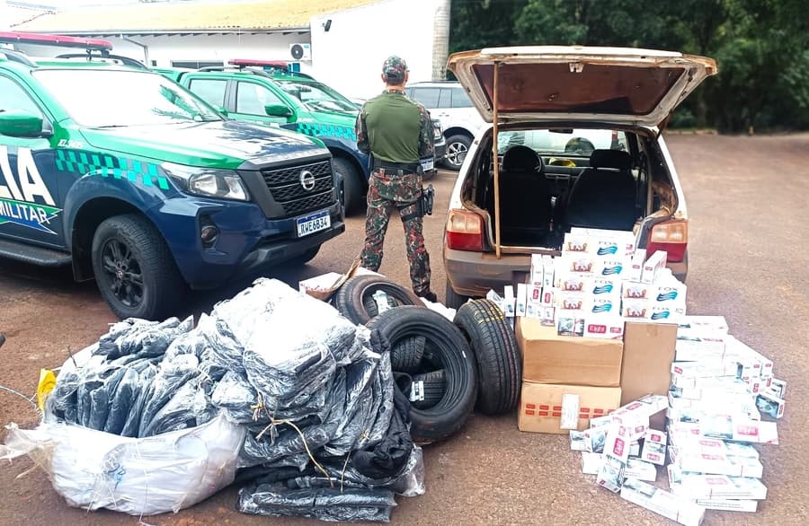 Carga de contrabando é apreendida pela Polícia Militar Ambiental em Sidrolândia