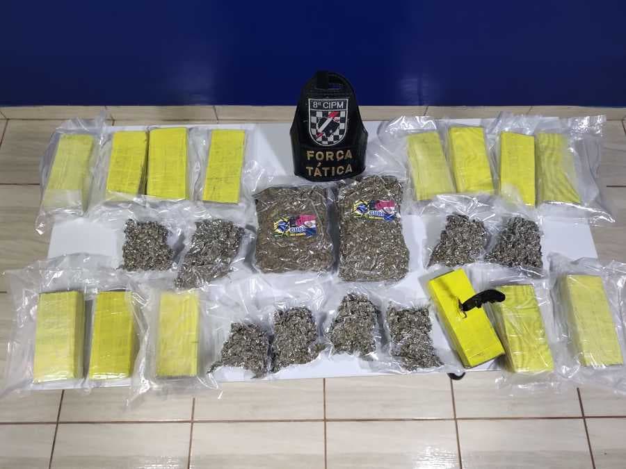 Com drogas em bagagem, homem de 40 anos é preso pela Força Tática em Sidrolândia