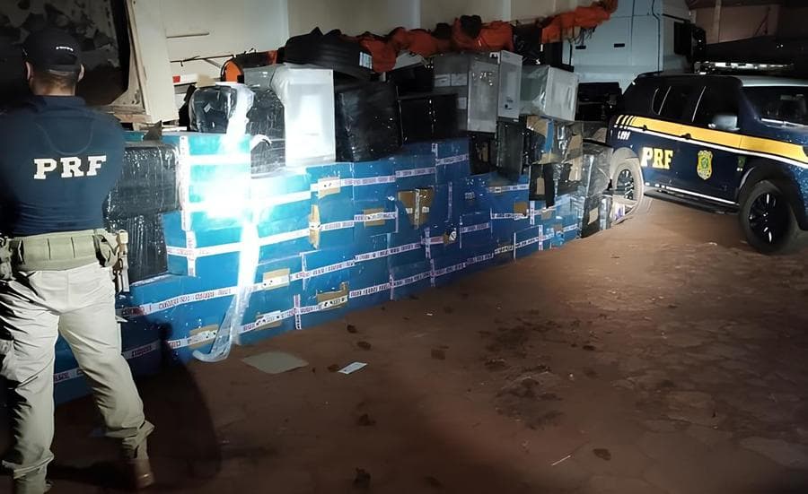 Em Sidrolândia, Polícia Rodoviária Federal apreende carga de descaminho avaliada em R$ 7,5 milhões