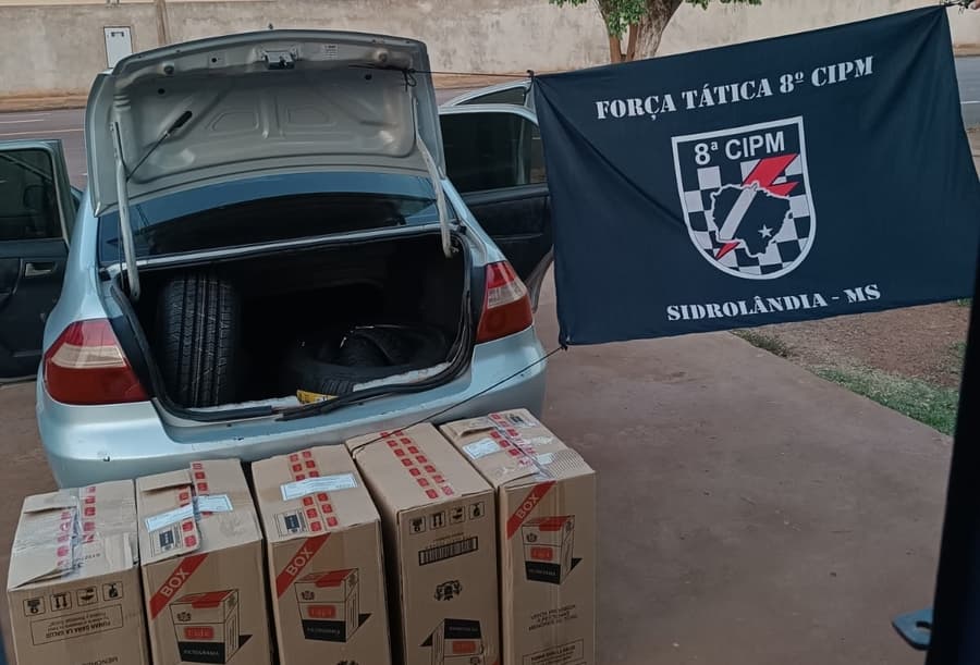 Força Tática de Sidrolândia apreende mercadorias contrabandeadas no Centro