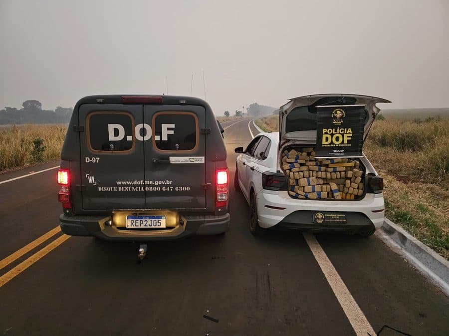 Veículo furtado é recuperado em Maracaju pelo DOF com mais de uma tonelada de maconha
