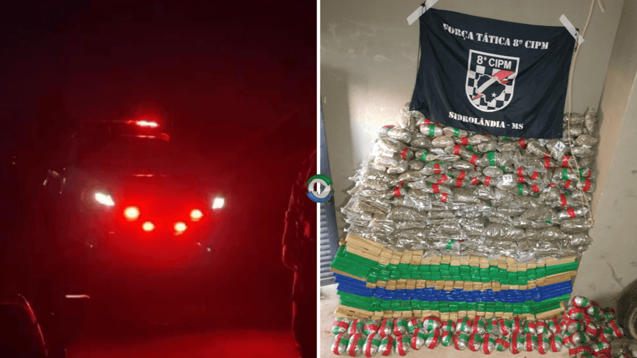 Força Tática de Sidrolândia apreende mais de 880 Kg de drogas após perseguição na MS-162