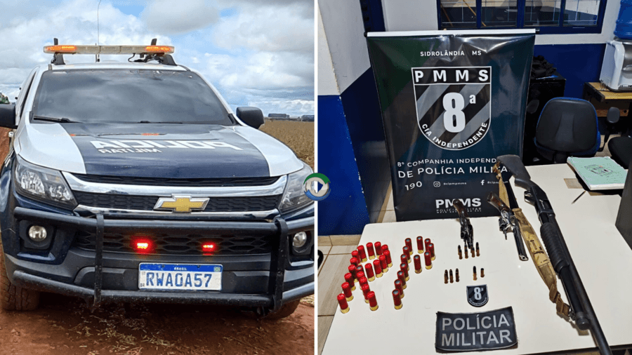 Dois homens de 45 e 29 anos são presos em flagrante por porte ilegal de arma