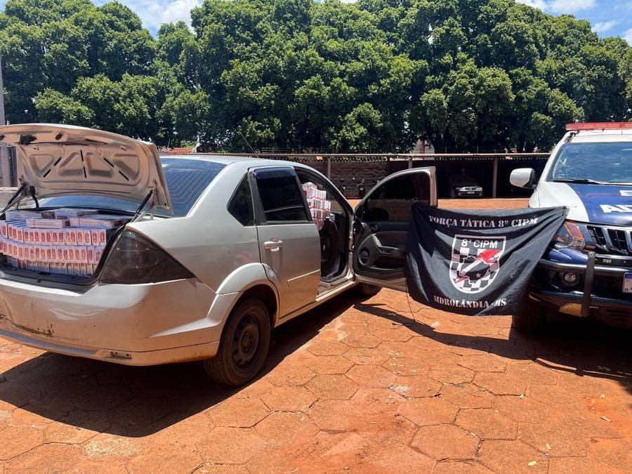 Força Tática de Sidrolândia apreende carga de cigarros contrabandeados na BR-060