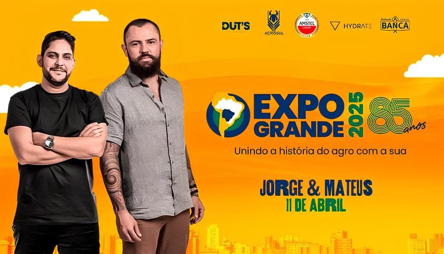 Dut's inicia venda de ingressos para o show da dupla Jorge e Mateus na ExpoGrande