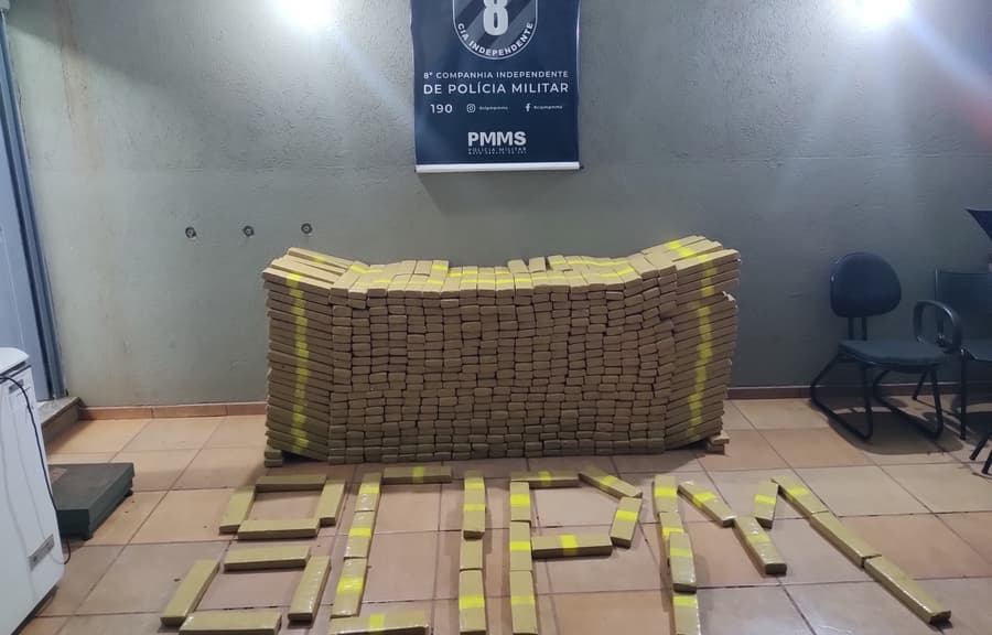 Polícia Militar apreende mais de 1 tonelada de maconha durante perseguição em Sidrolândia
