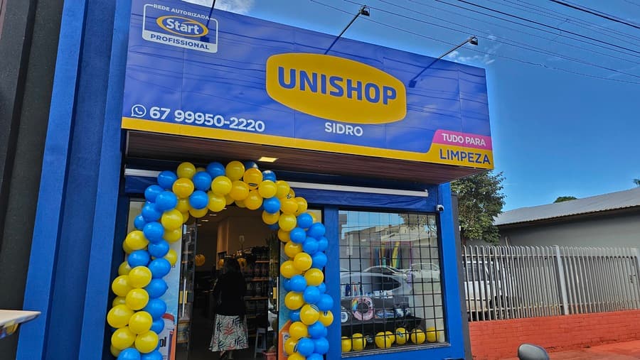 Unishop Sidro reinaugura loja no centro com linha completa de limpeza para casa e comércio