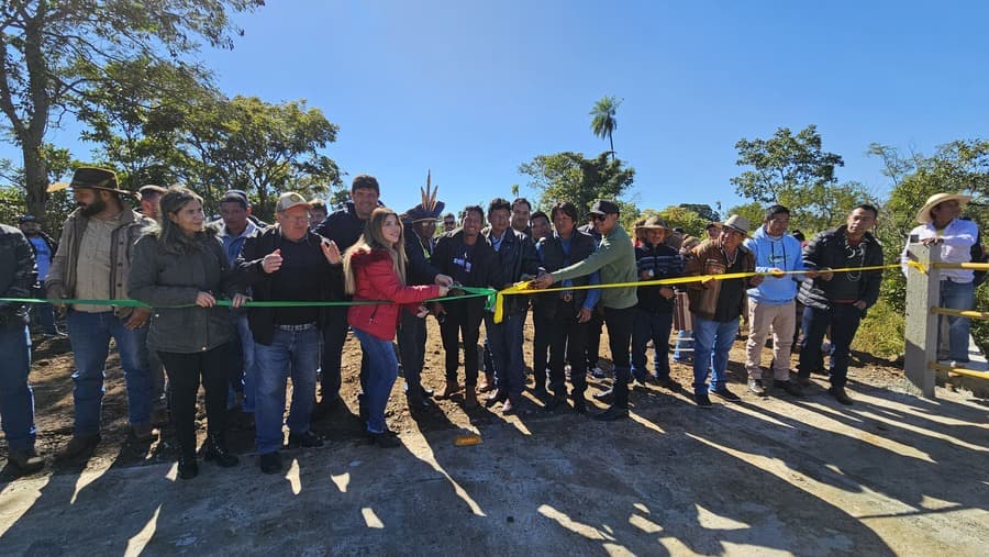 Prefeitura de Sidrolândia inaugura nova ponte de concreto no Rio Cortado