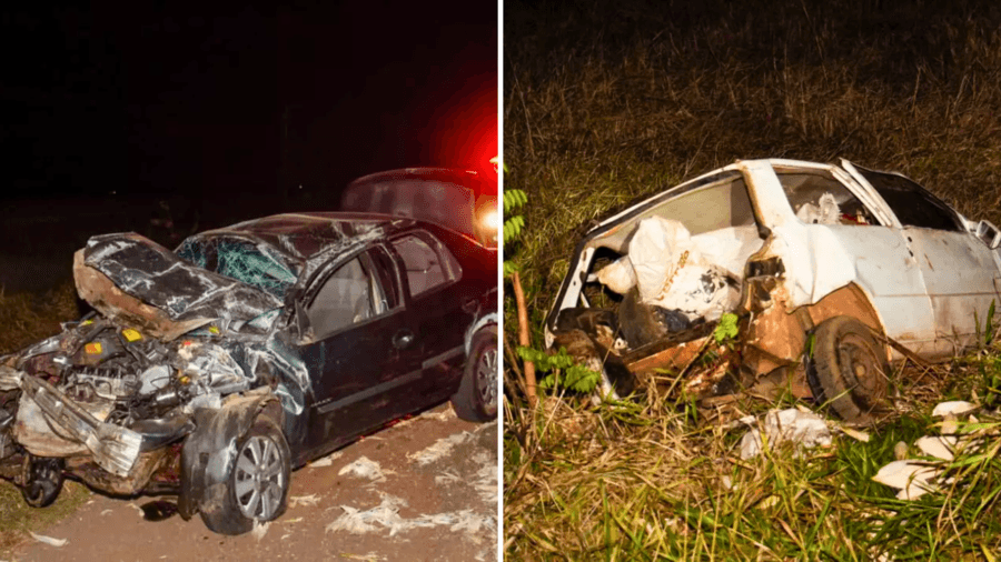 Carro carregado com contrabando colide em Fiat Uno na BR-060 entre Sidrolândia e Campo Grande