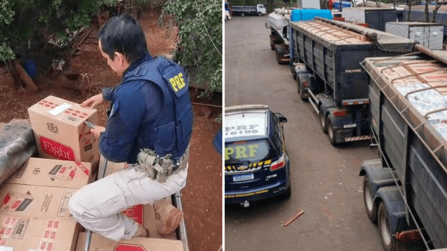PRF apreende cerca de 850 mil maços de cigarros contrabandeados em Maracaju