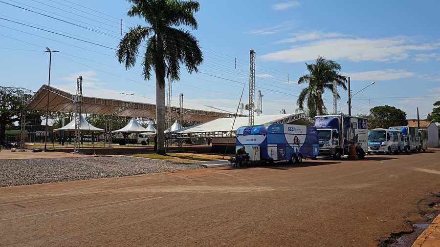 Estrutura montada: Sidrolândia recebe Ação Cidadania com serviços gratuitos neste sábado