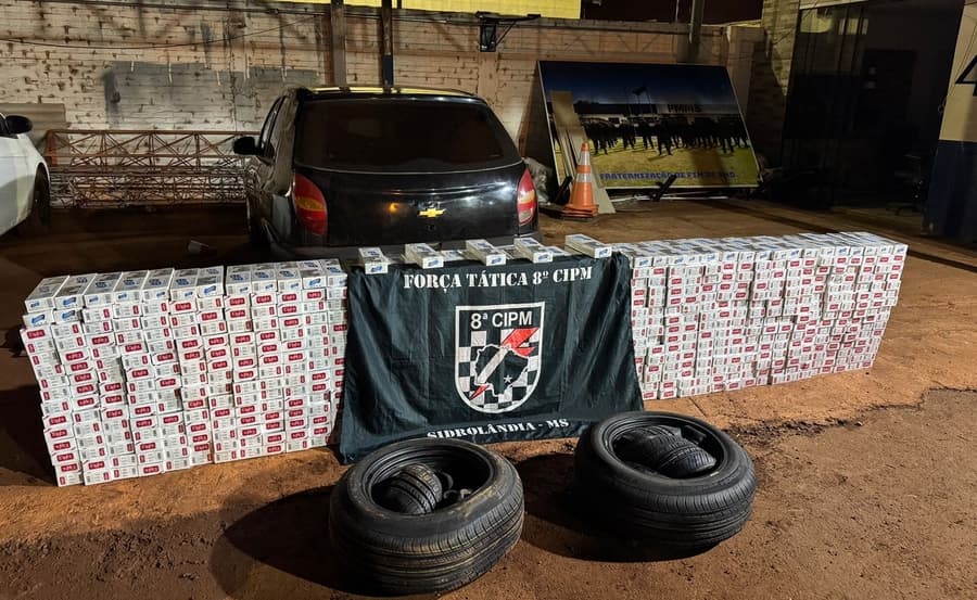Força Tática apreende 650 pacotes de cigarros contrabandeados em Sidrolândia