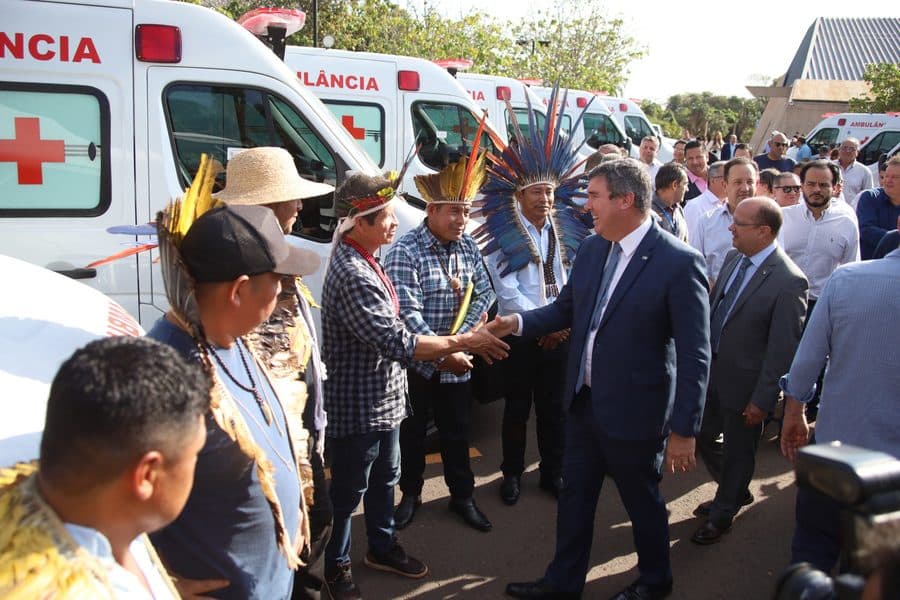 Governo realiza entrega de ambulâncias para comunidade indígena de Sidrolândia e mais 13 cidades