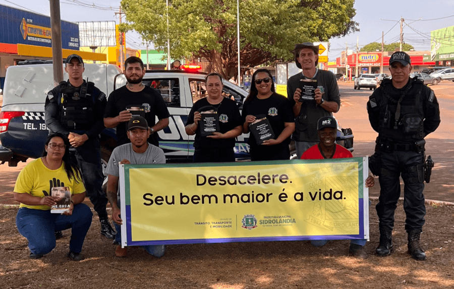 Sidrolândia abre a Semana Nacional do Trânsito com blitz educativa na Avenida Dorvalino dos Santos