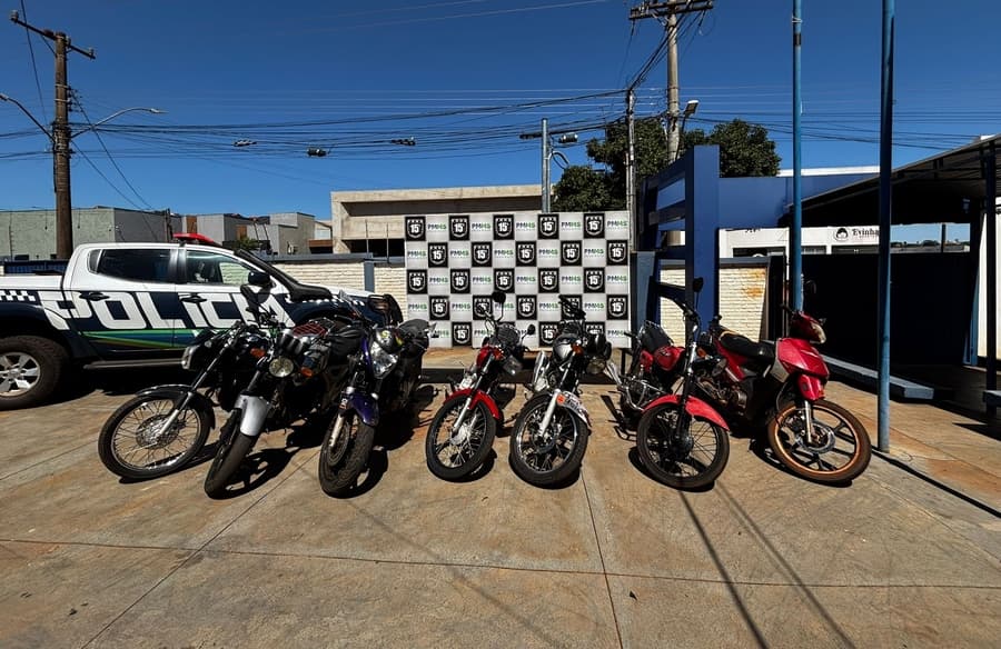 PM realiza operação de trânsito em Maracaju e apreende motocicletas envolvidas em práticas do “grau”
